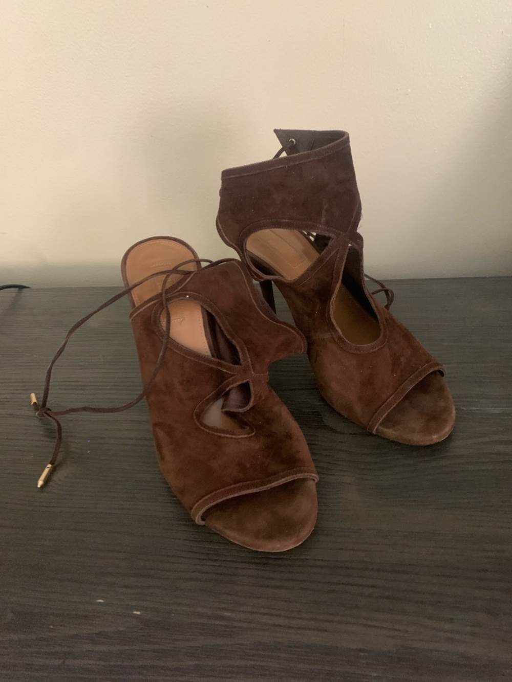 Aquazzura brown heels